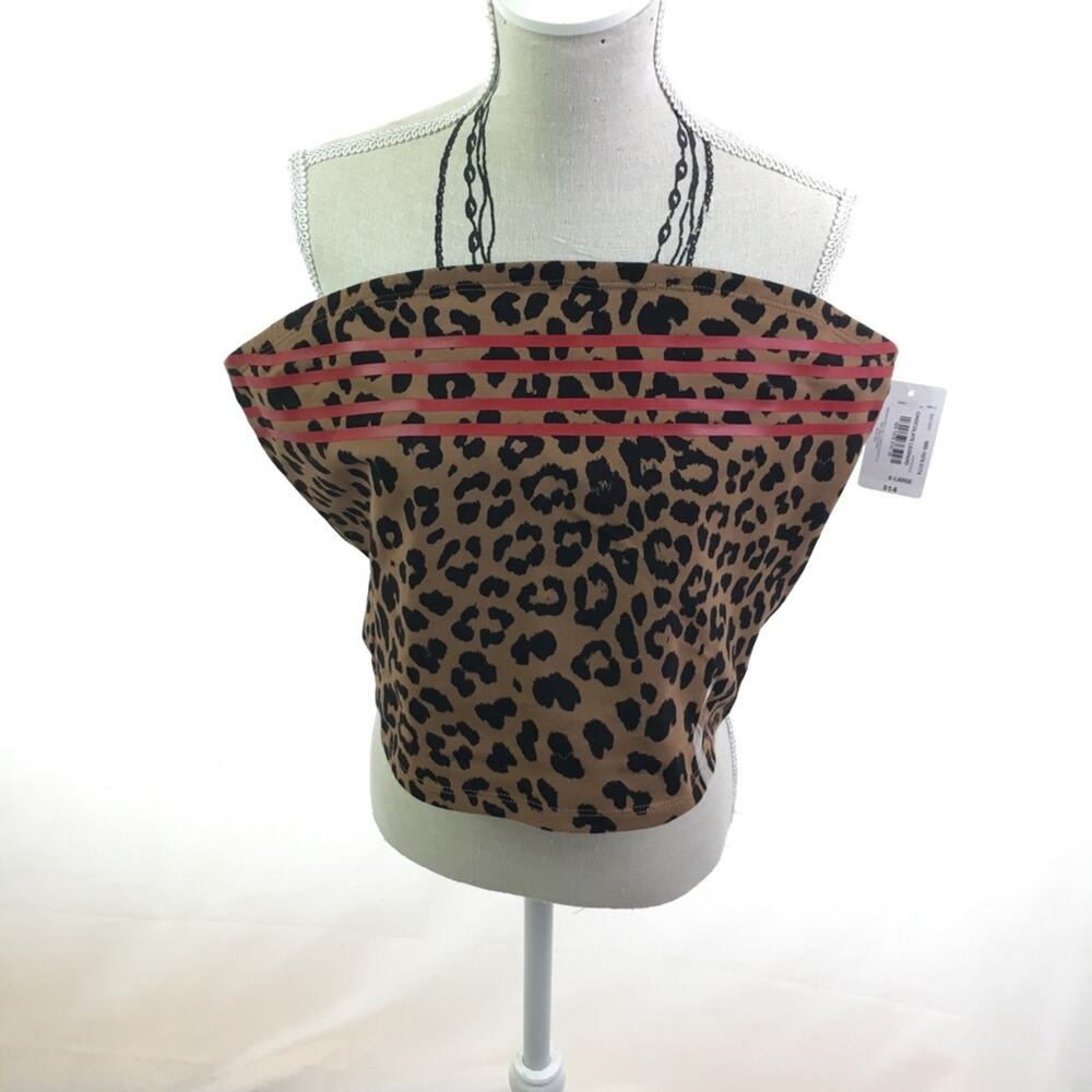 Flirtitude Active Crop Top Chocolate Leopard XL